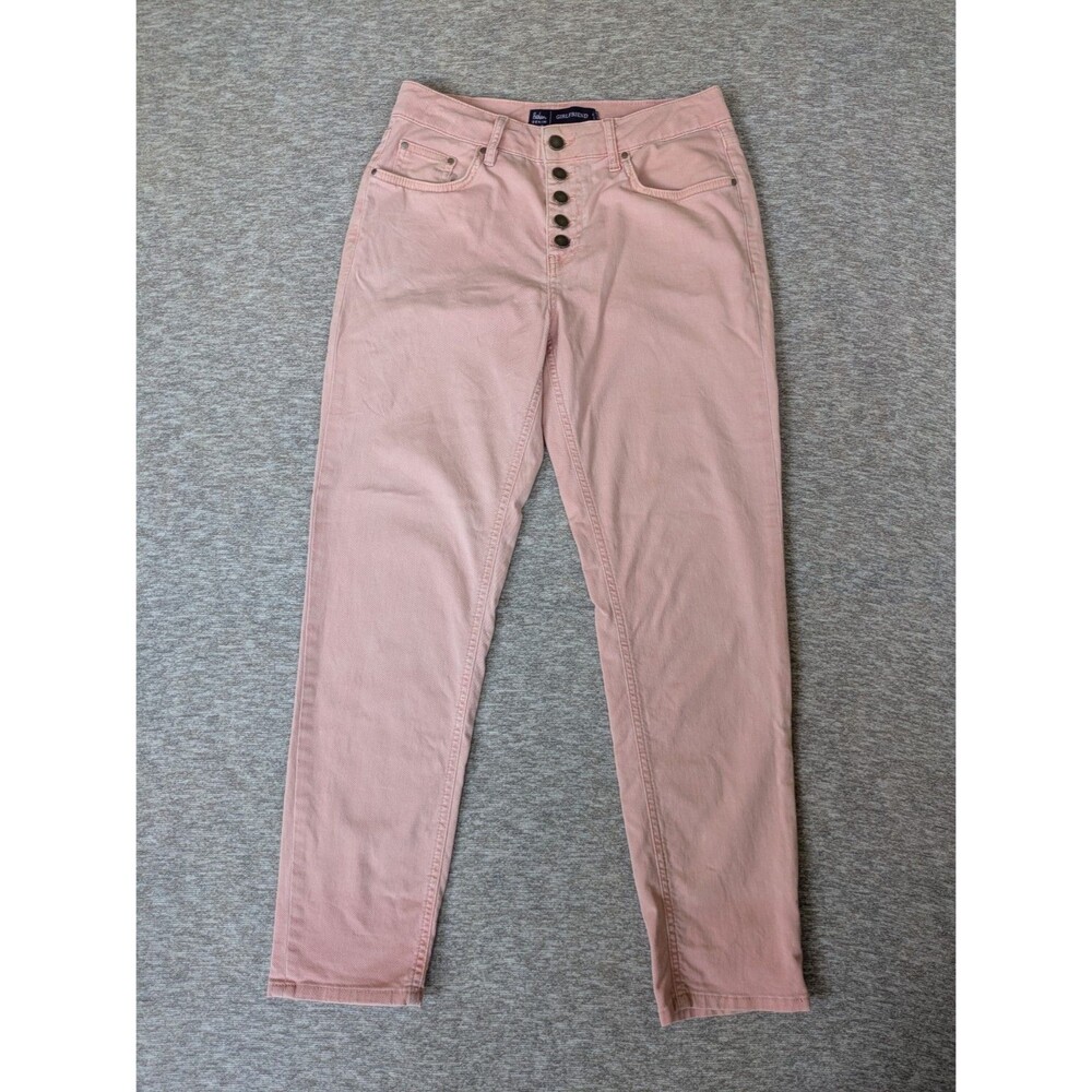 Boden Denim Girlfriend Jeans Women's Size 6P Petite Pink Button Fly Hipster